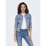 Veste en jean court col italien bleu clair elise