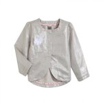 Veste manches longues argente brillant bb