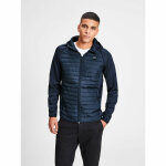 Veste matelassée capuche manches longues bleu marine Veste matelassée capuche manches longues bleu marine