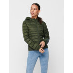 Veste matelasse col montant haut manches longues vert en nylon zoe