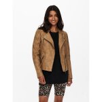 Veste de motard en simili - cuir col motard manches longues marron
