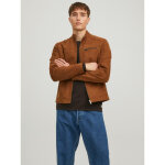 Veste de motard en simili - cuir col motard manches longues marron clair levi xavi