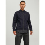 Veste de motard en simili - cuir col motard manches longues noir earl