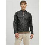 Veste de motard en simili - cuir col motard manches longues noir joey