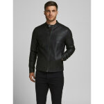 Veste de motard en simili - cuir col motard manches longues noir otto