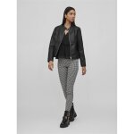 Veste de motard en simili - cuir col motard noir
