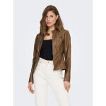 Veste de motard en simili - cuir marron