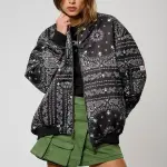 Veste reversible  motifs imprims vadas noire
