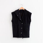 Veste sans manche denim noire en coton