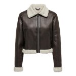 Veste en similicuir col italien gris moyen kara
