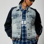 Veste voila bimatire bleu en coton
