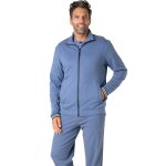 Veste zippe homme interlock eminence bleu en coton