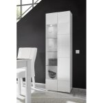 Vitrine 1 porte battante en verre dama laqué blanc brillant Vitrine 1 porte battante en verre dama laqué blanc brillant