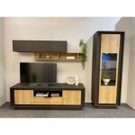 Vitrine 1 porte sans led lava chene