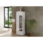 Vitrine 1 porte en verre rio blanc laqu brillant