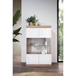 Vitrine 2 portes chene cadiz blanc