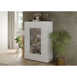 Vitrine 2 portes en verre rio blanc laqu� brillant