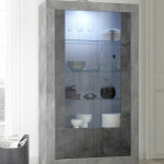 Vitrine 2 portes en verre urbino cement et oxyde Vitrine 2 portes en verre urbino cement et oxyde