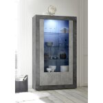 Vitrine 2 portes en verre urbino oxyde et cement Vitrine 2 portes en verre urbino oxyde et cement