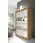 Vitrine 4 portes sans clairage blanche neige texture