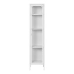 Vitrine brisbane slim mince 1 porte vitr�e acier blanc