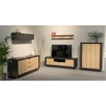 Vitrine highboard 2 portes lava chene