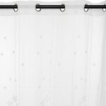 Voilage 140x240 etoile brode blanc