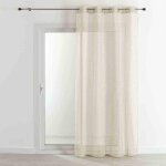 Voilage en �tamine fantaisie 140x260 beluga - �cru