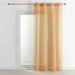 Voilage en �tamine fantaisie 140x260 beluga - or