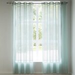 Voilage en �tamine kaolin - vert c�ladon