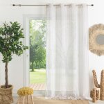 Voilage etamine rayure bicolore - lin