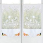 Voilage en pointe arrondie brod� pollen - blanc