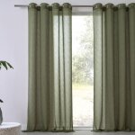 Voilage tissage rustique milano 140 x 240 cm - vert olive