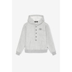 Sweat - shirt fille capuche mabelgi gris en coton