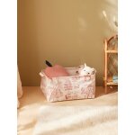 Bac de rangement rectangle esprit toile de jouy