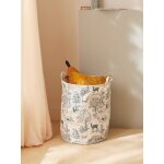 Bac de rangement rond esprit toile de jouy