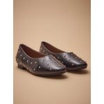 Ballerines cloutes cuir lisse femme