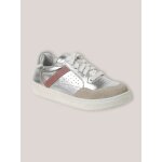Baskets en cuir argent fille