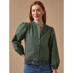 Blouse carreaux femme brod�e