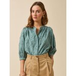 Blouse coton brod�e fleurs 3d femme