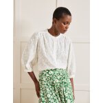 Blouse coton brode fleurs 3d femme