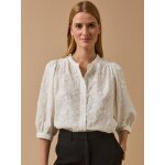 Blouse coton brode fleurs 3d femme