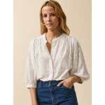 Blouse coton brode fleurs 3d femme