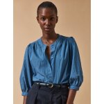 Blouse femme tissu textur coton uni