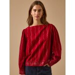 Blouse femme velours babycord imprim� folk