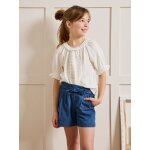 Blouse fille broderie anglaise en gaze de coton