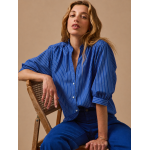Blouse ray�e femme col froufrou