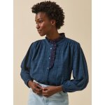 Blouse volant brod� cr�pon femme