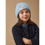 Bonnet brod� maille c�tel�e fille