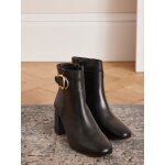 Boots  boucle et talon cuir femme